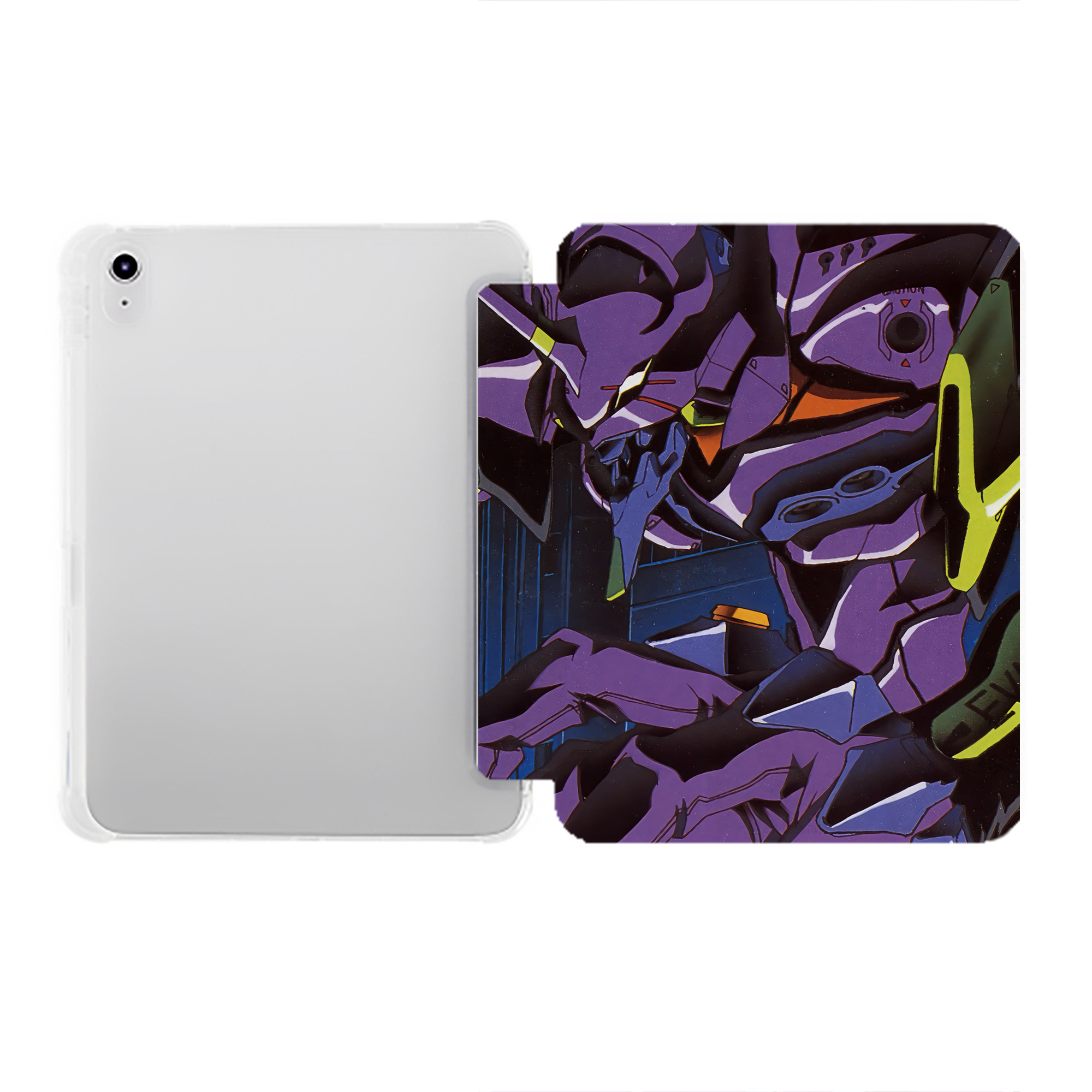 （画像用） EVA 新世紀エヴァンゲリオン IPad ケース ペン収納付き 三つ折りスタンド PUレザー×シリコン 対応機種9.5/10.5/10.9インチ